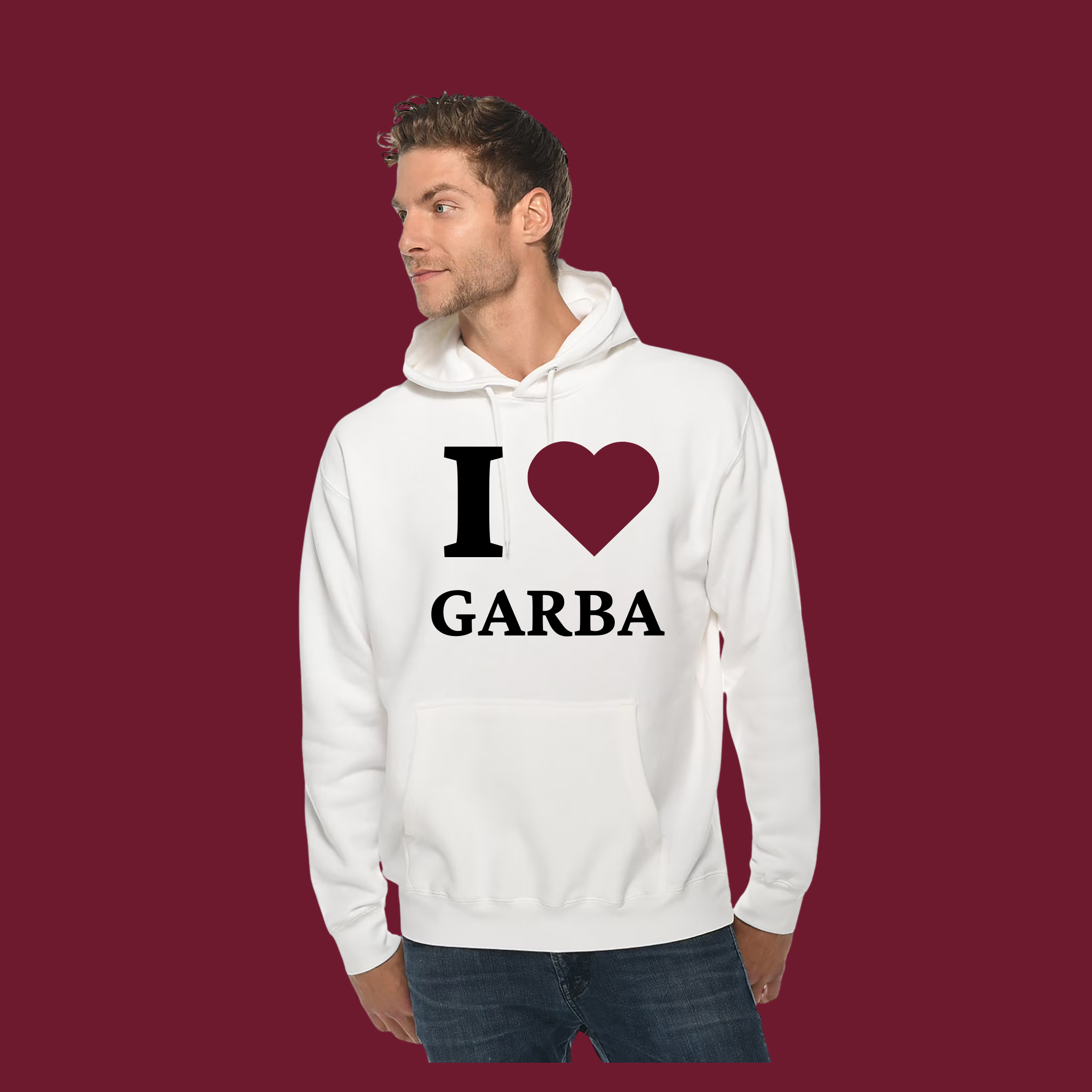 I ❤️ Garba Hoodie | WHITE